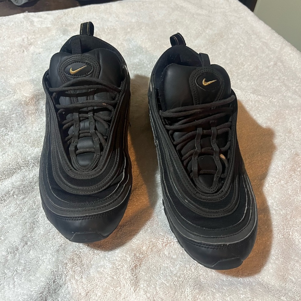 Nike Black and Gold Athletic Shoes Air Max 97